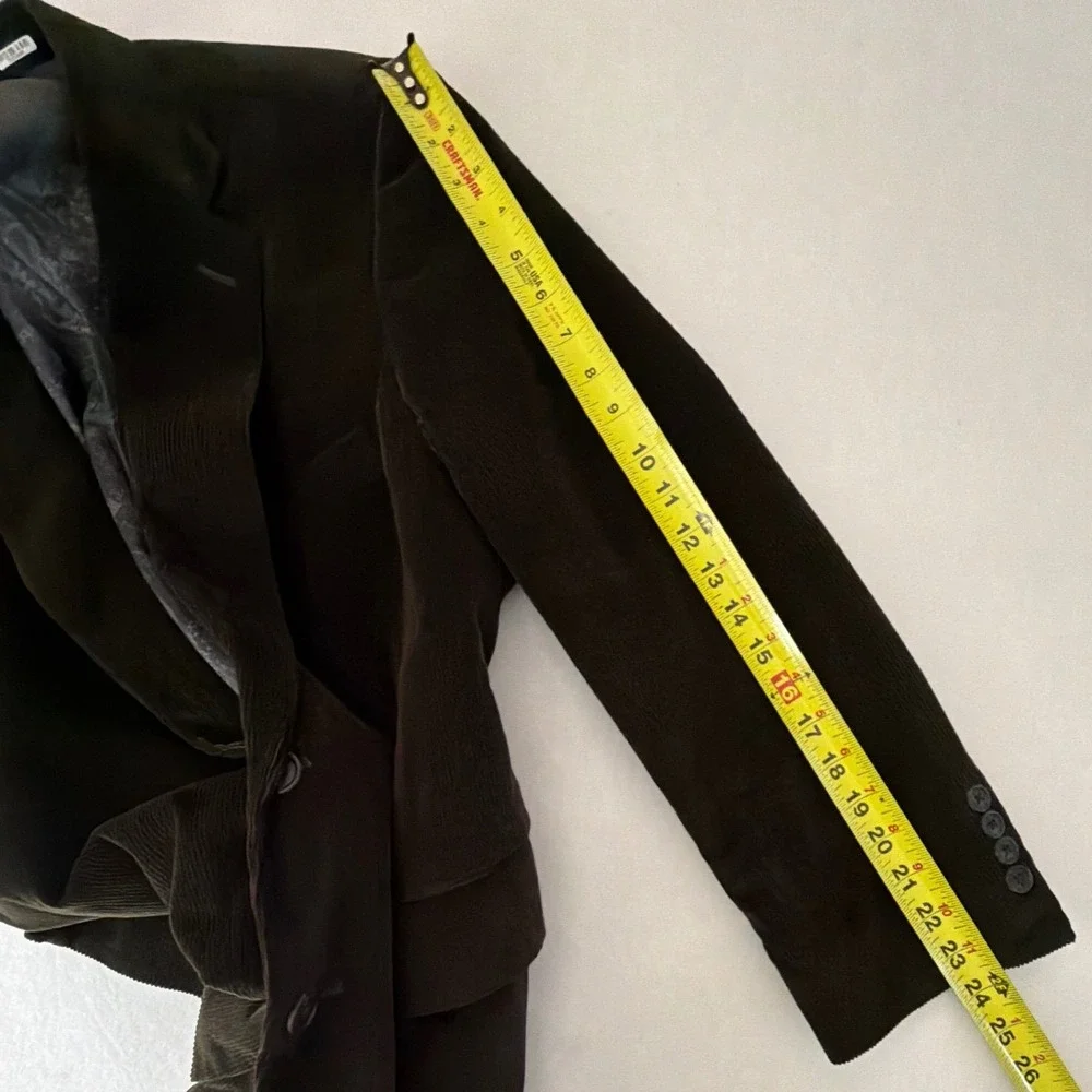 Stafford Essentials Mens 42S Corduroy Blazer Brown Classic Fit Paisley Lining